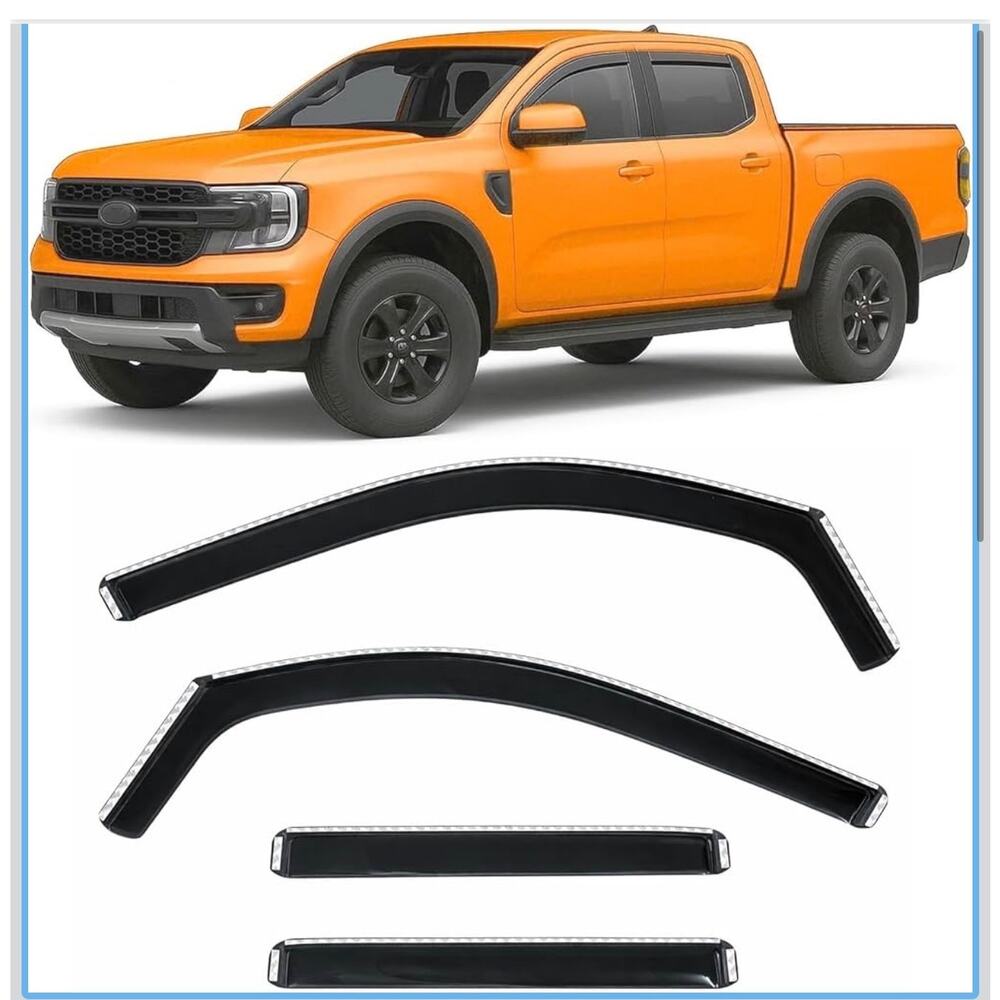 2024-2026 in-Channel Rain Guards for Ford Ranger XL XLT Lariat Raptor